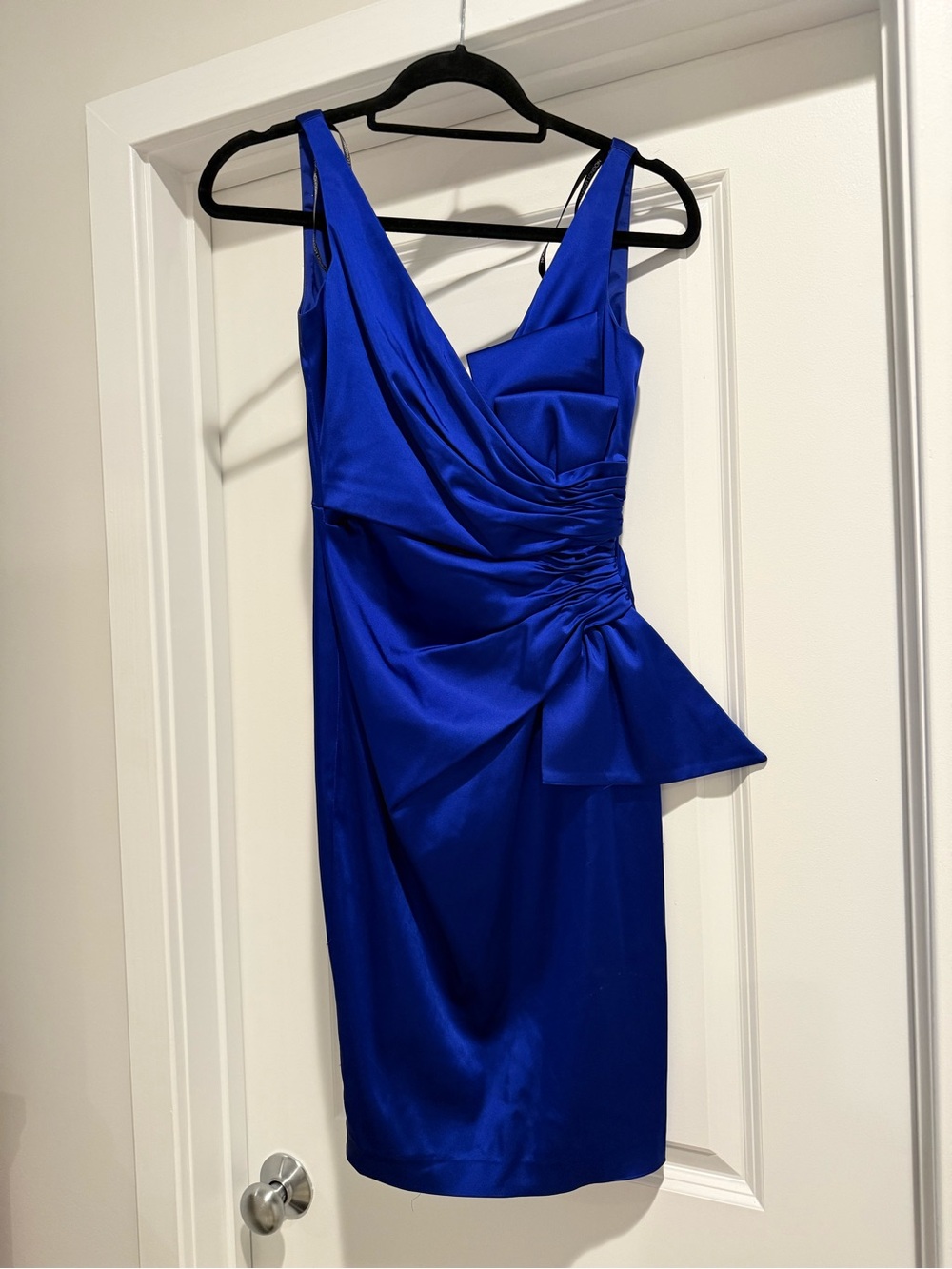 Maggy London Cobalt Blue One-Shoulder Cocktail Dress